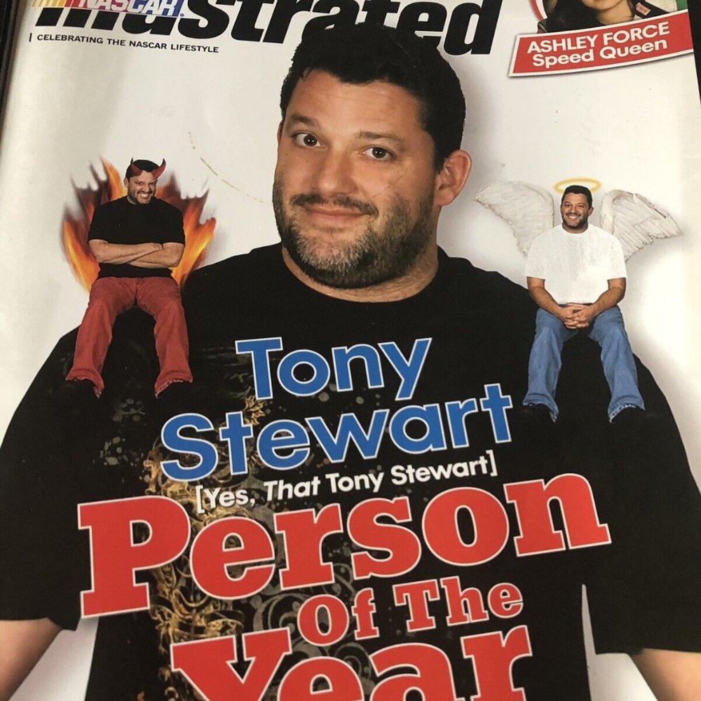 Tony Stewart NASCAR Memorabilia Collectors Edition PEZ DISPENSER TVGUIDE DAD DAY